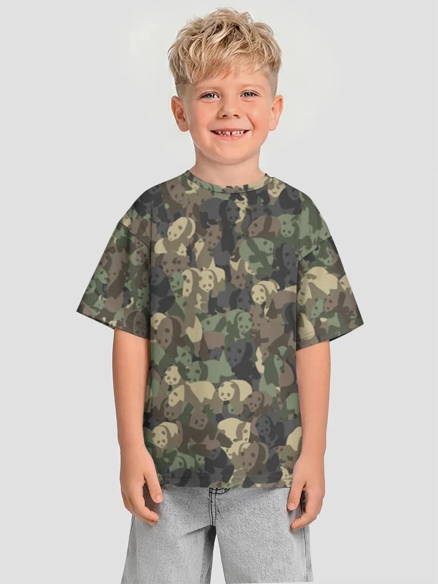 Boys' oversized cotton T-shirt