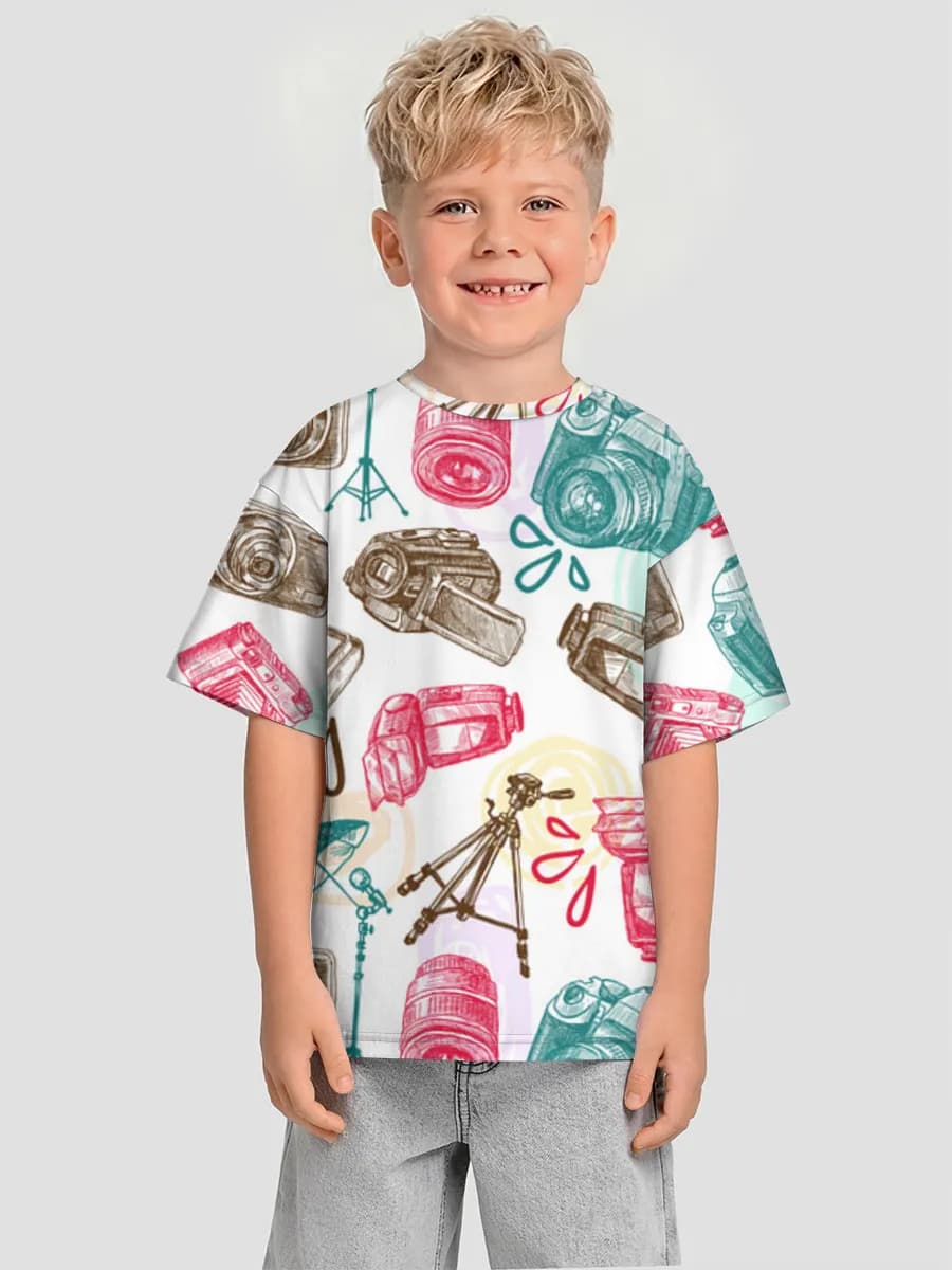 Boys' oversized cotton T-shirt