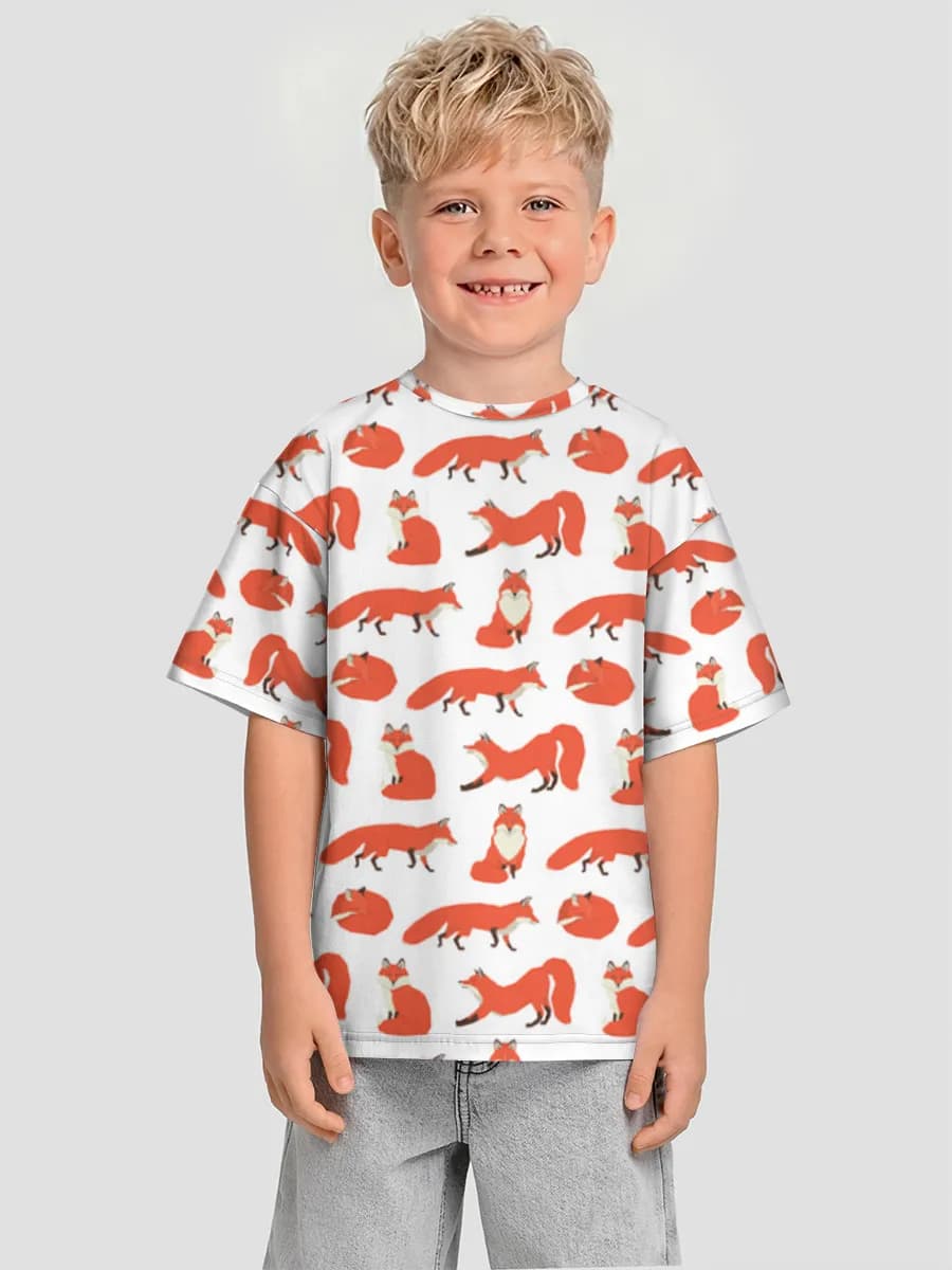 Boys' oversized cotton T-shirt