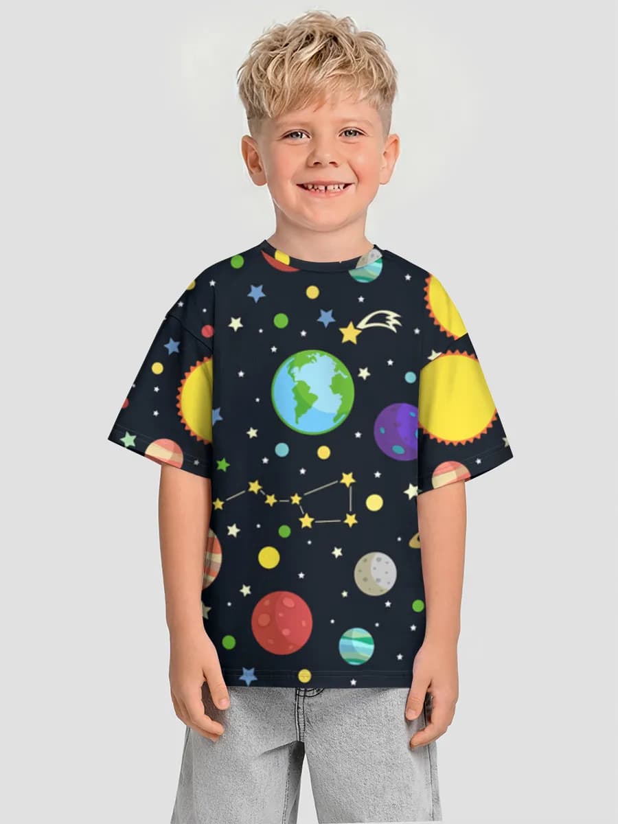 Boys' oversized cotton T-shirt