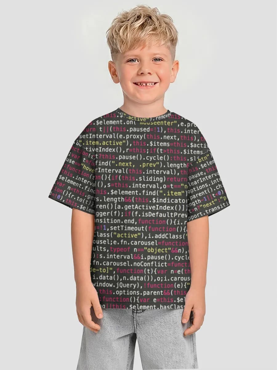 Boys' oversized cotton T-shirt