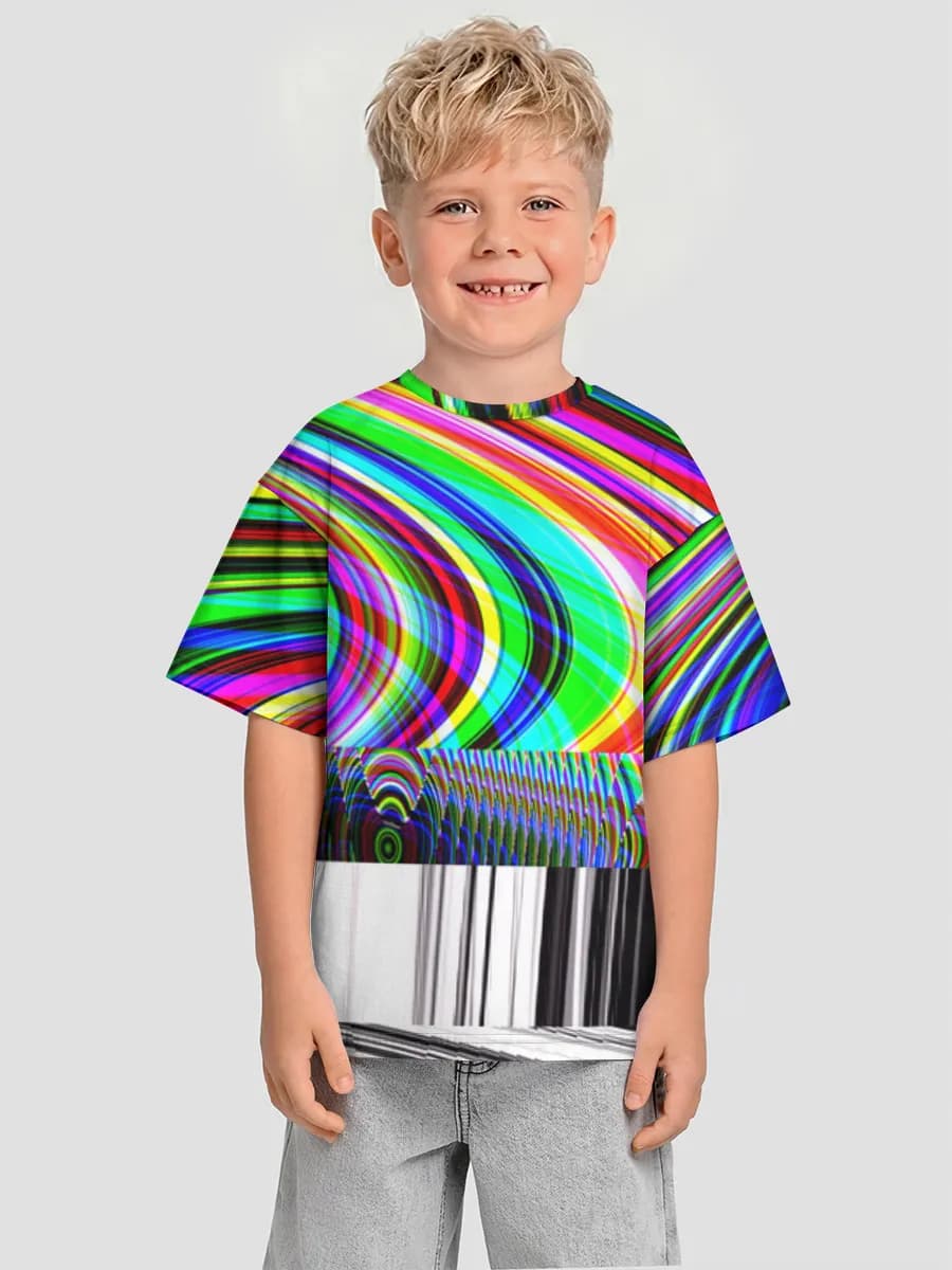 Boys' oversized cotton T-shirt