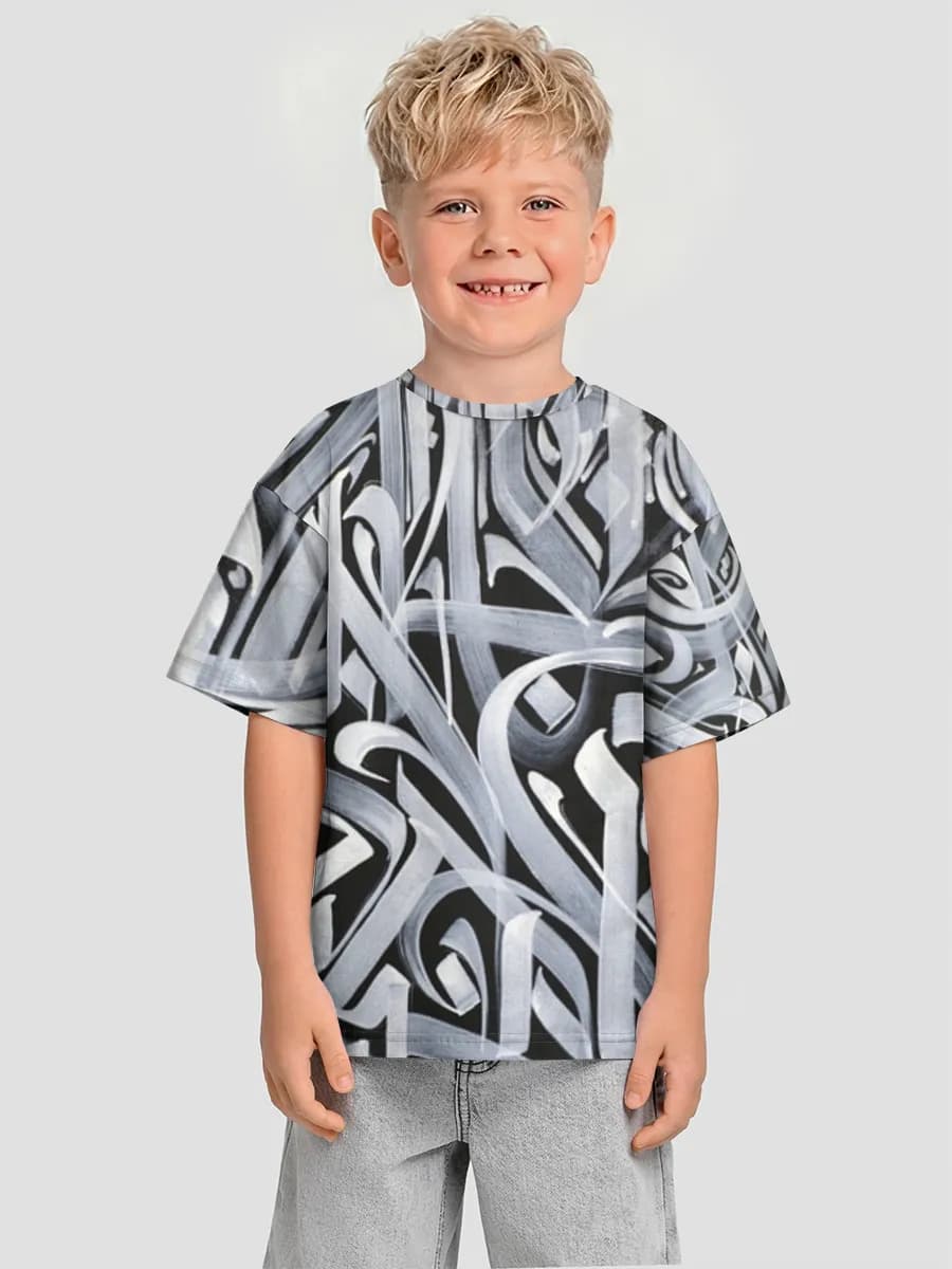 Boys' oversized cotton T-shirt