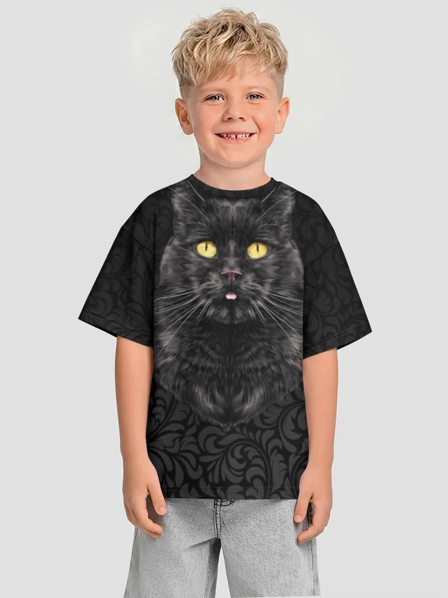 Oversized Baumwoll-T-Shirt Jungen