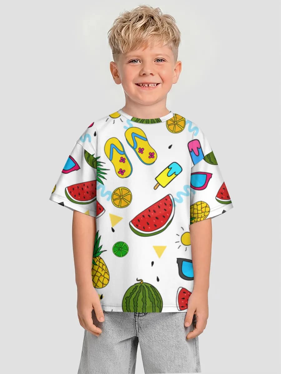 Boys' oversized cotton T-shirt