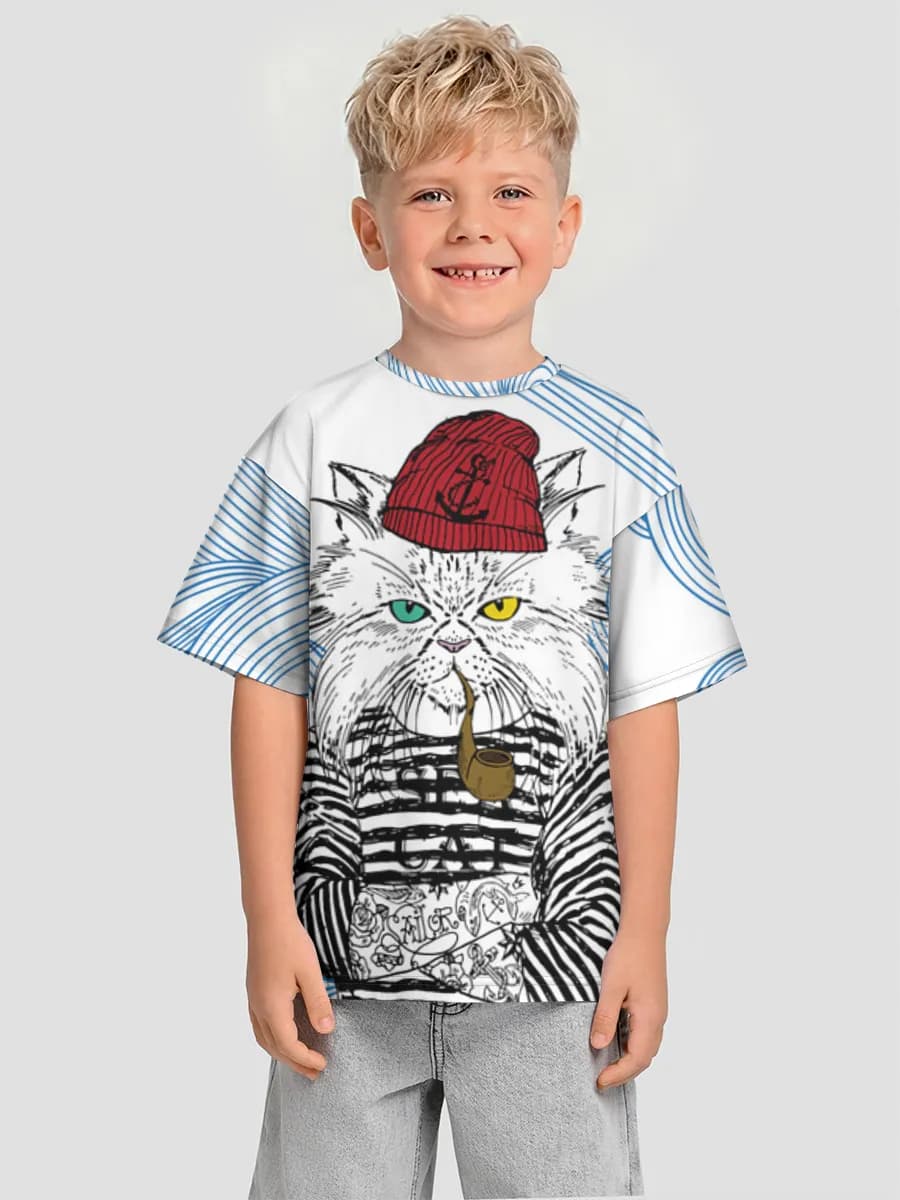 Boys' oversized cotton T-shirt