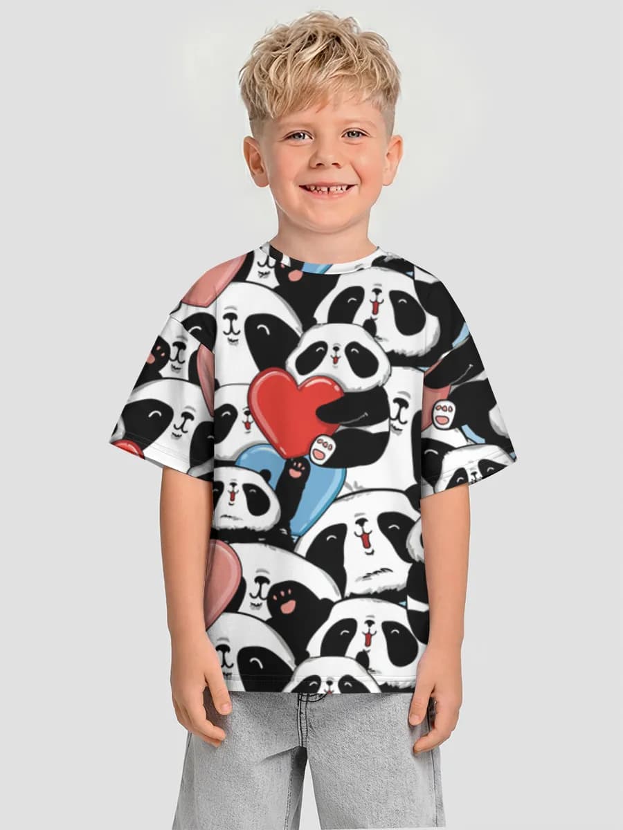 Boys' oversized cotton T-shirt
