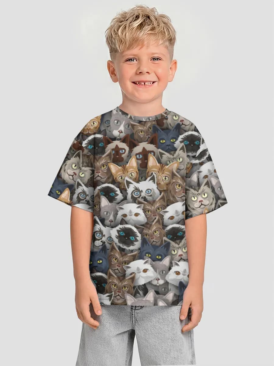 Boys' oversized cotton T-shirt