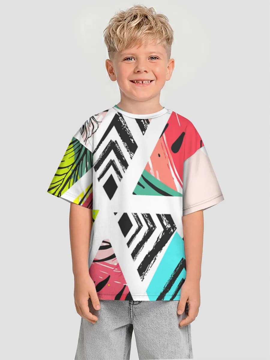 Boys' oversized cotton T-shirt