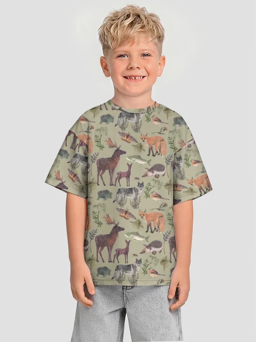 Boys' oversized cotton T-shirt
