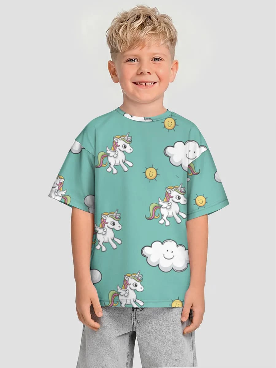 Boys' oversized cotton T-shirt