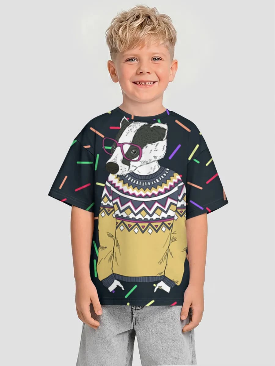 Boys' oversized cotton T-shirt