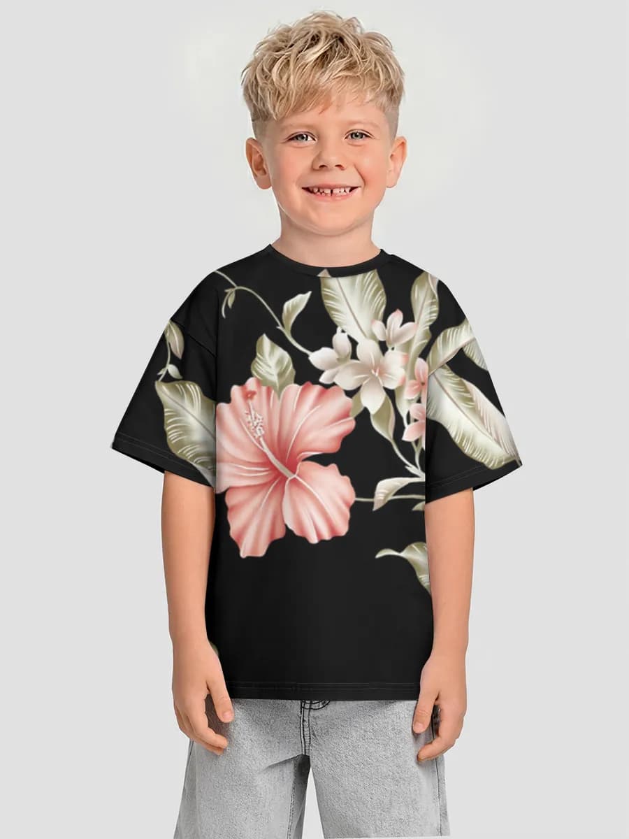 Boys' oversized cotton T-shirt