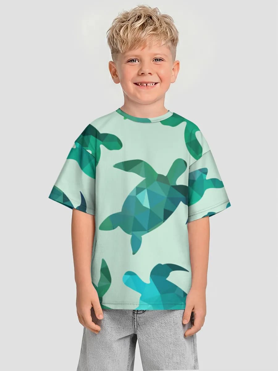 Oversized Baumwoll-T-Shirt Jungen