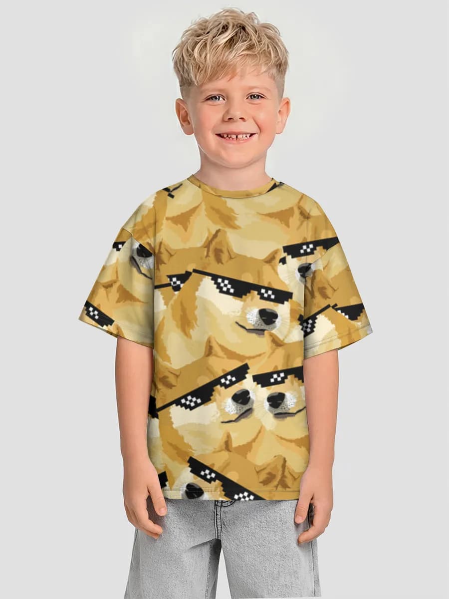 Boys' oversized cotton T-shirt