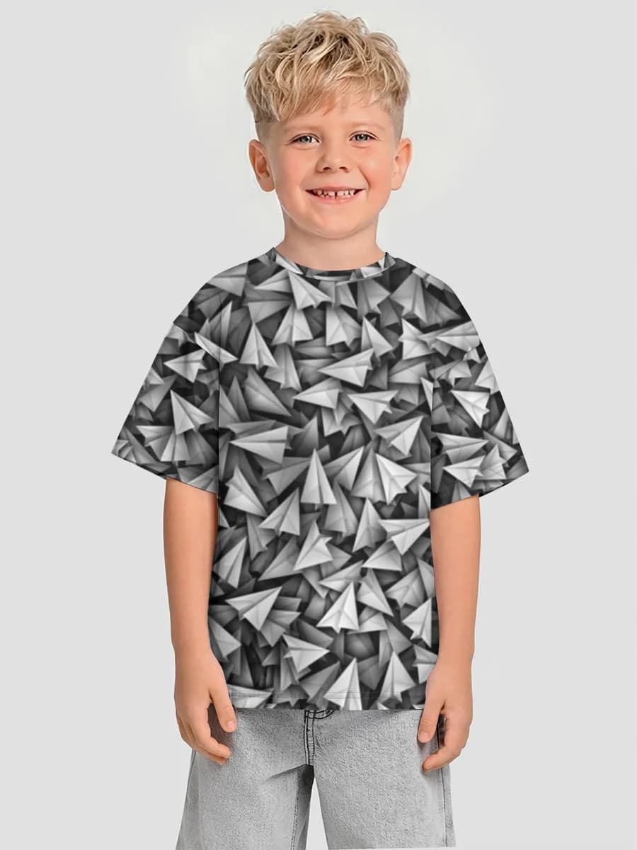Boys' oversized cotton T-shirt