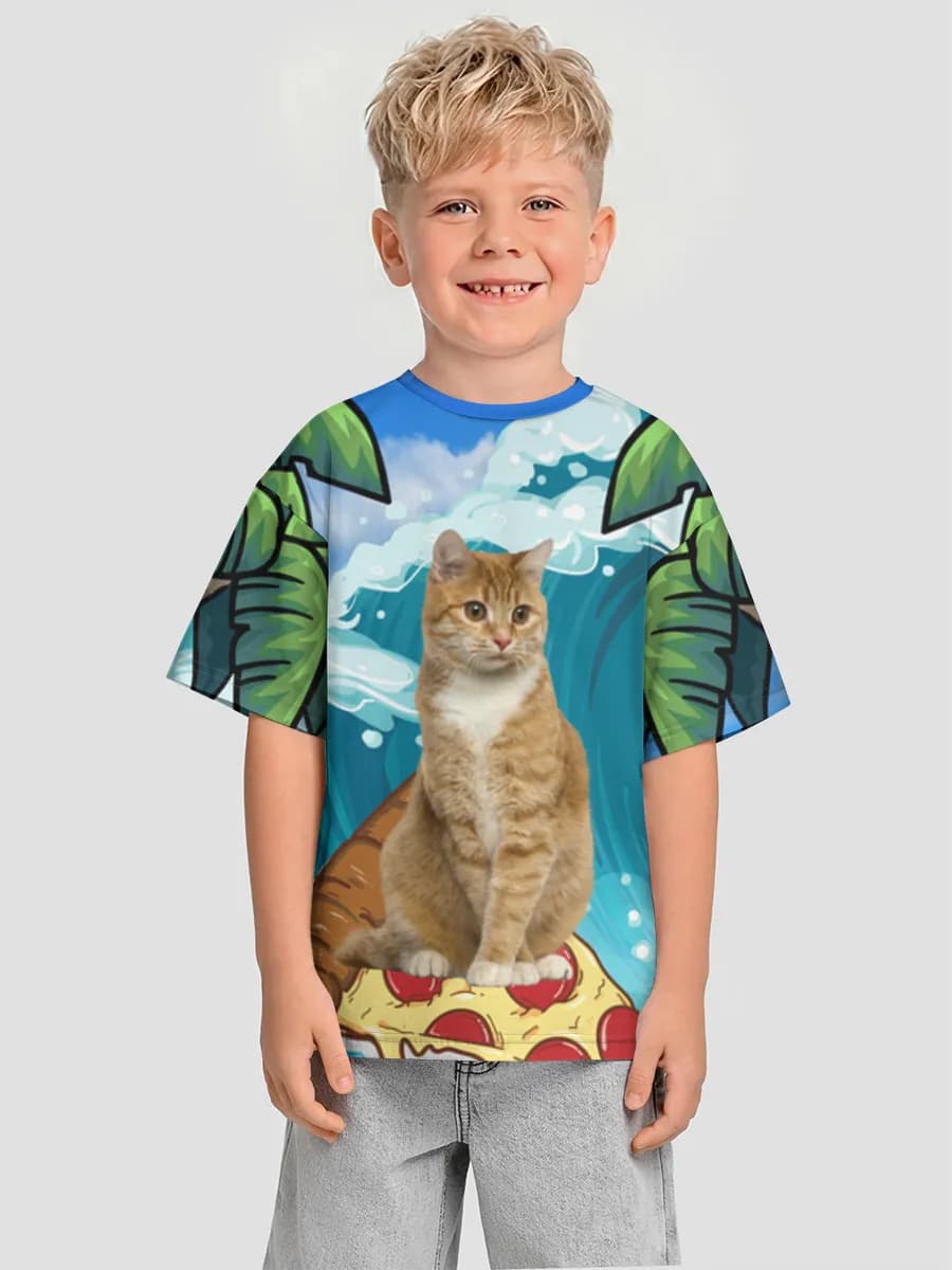 Boys' oversized cotton T-shirt