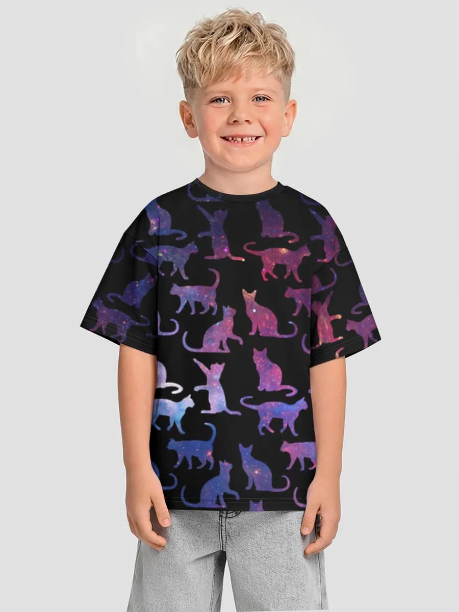Boys' oversized cotton T-shirt