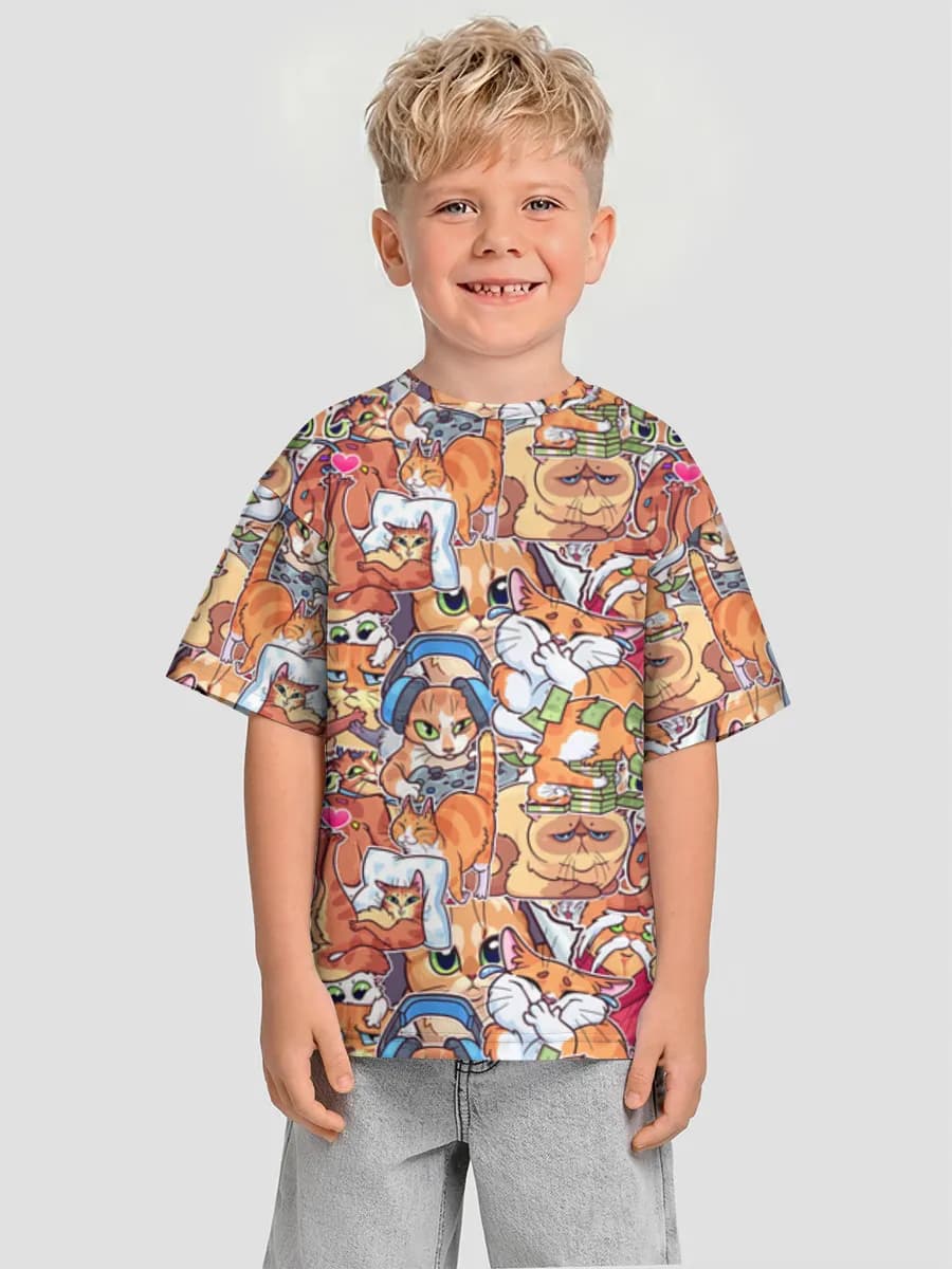 Boys' oversized cotton T-shirt
