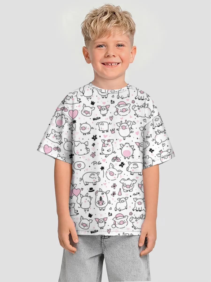 Boys' oversized cotton T-shirt