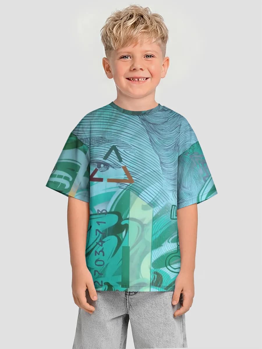 Boys' oversized cotton T-shirt