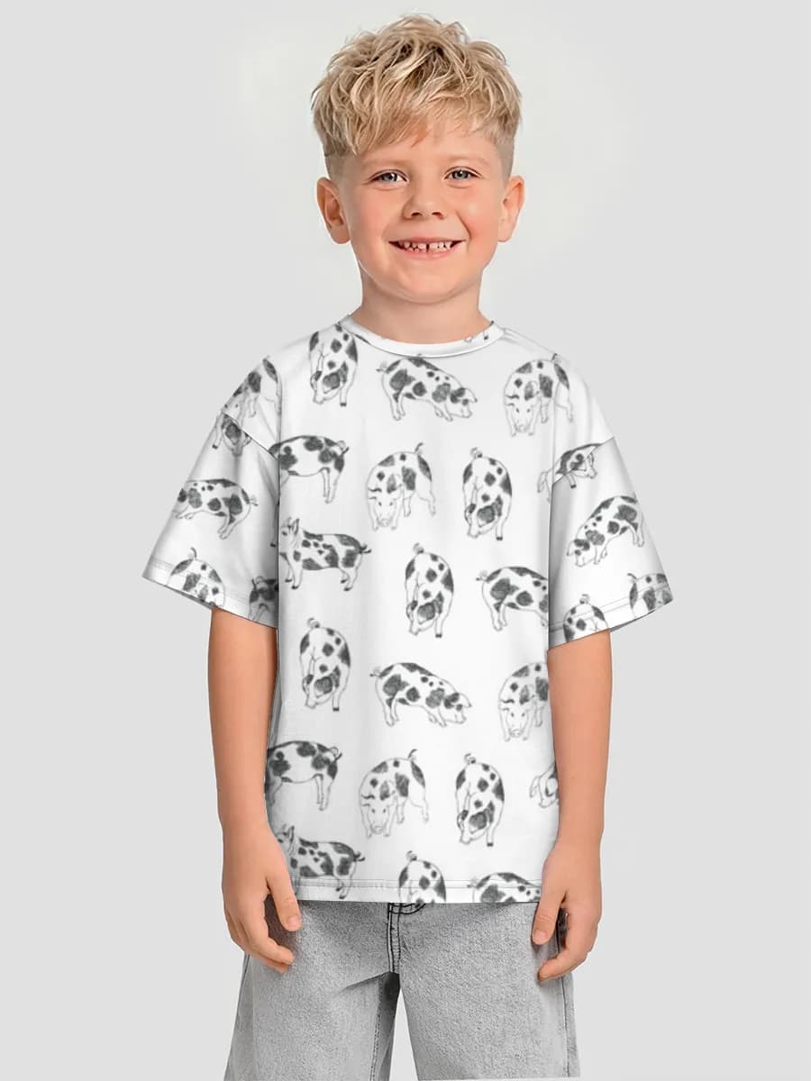 Boys' oversized cotton T-shirt