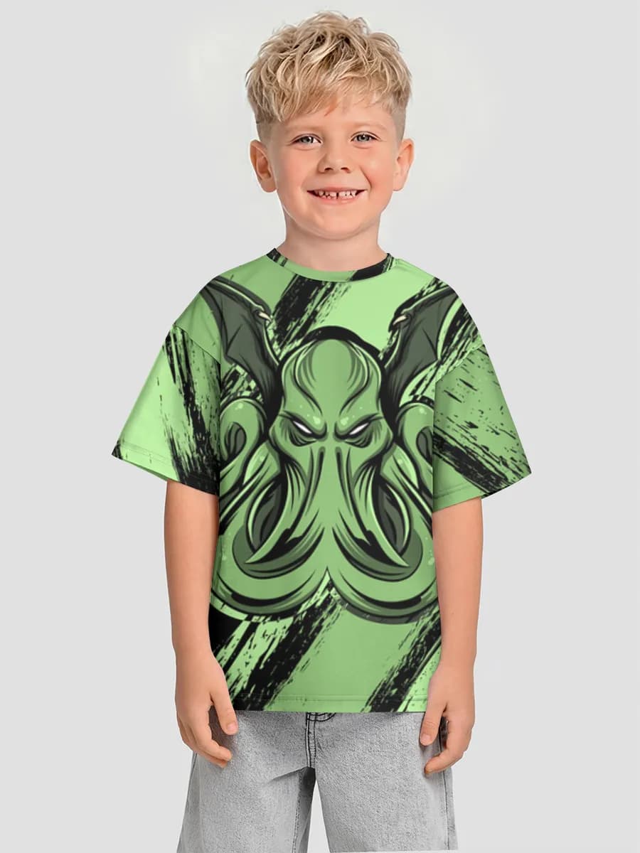 Boys' oversized cotton T-shirt