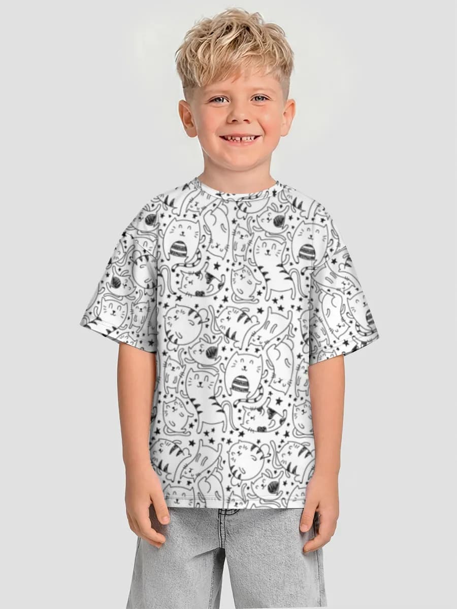 Boys' oversized cotton T-shirt