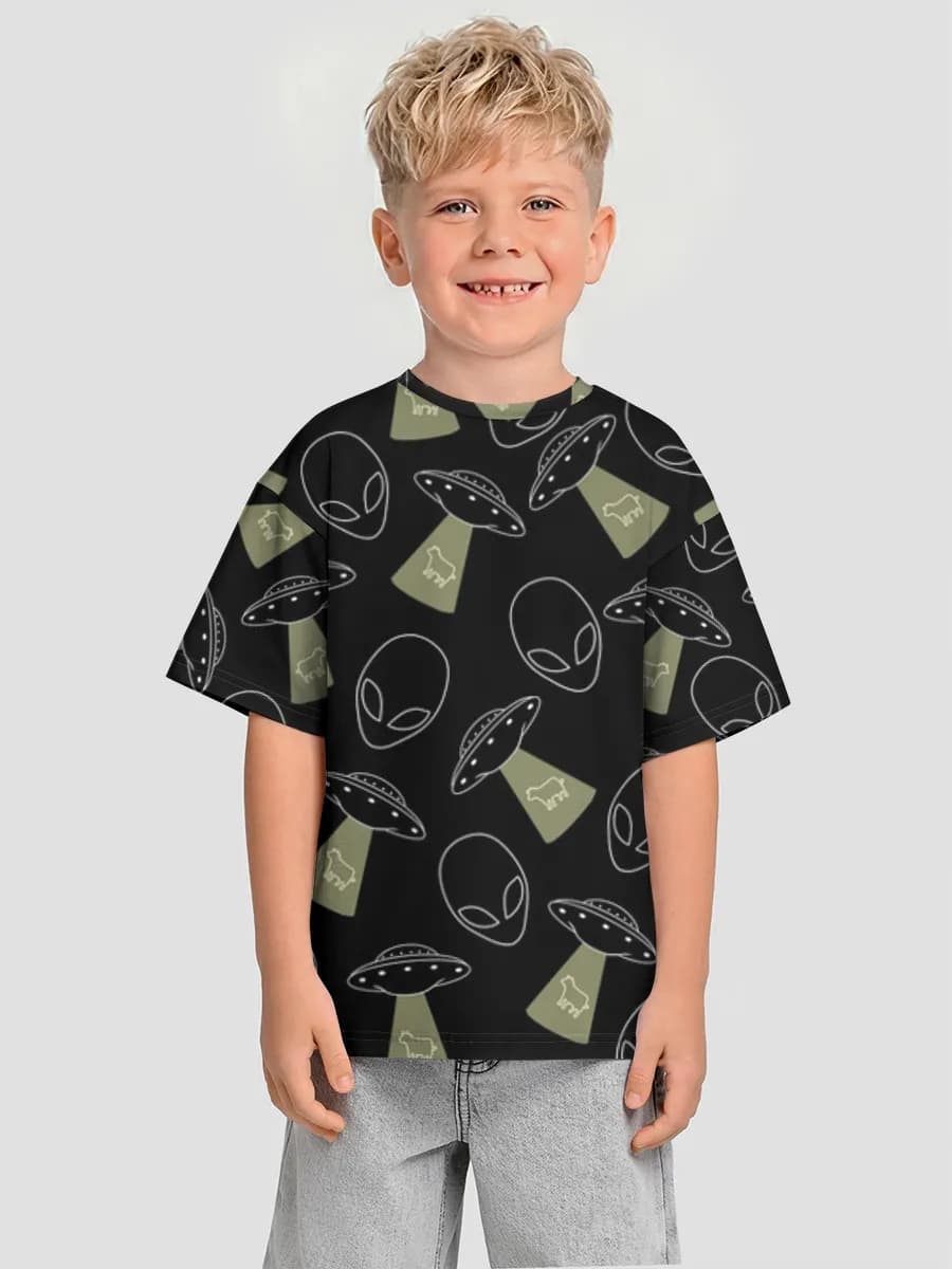Oversized Baumwoll-T-Shirt Jungen