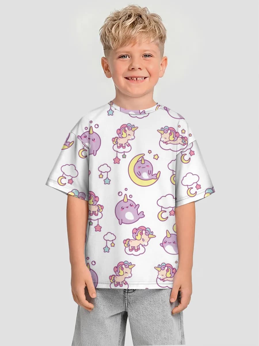 Boys' oversized cotton T-shirt