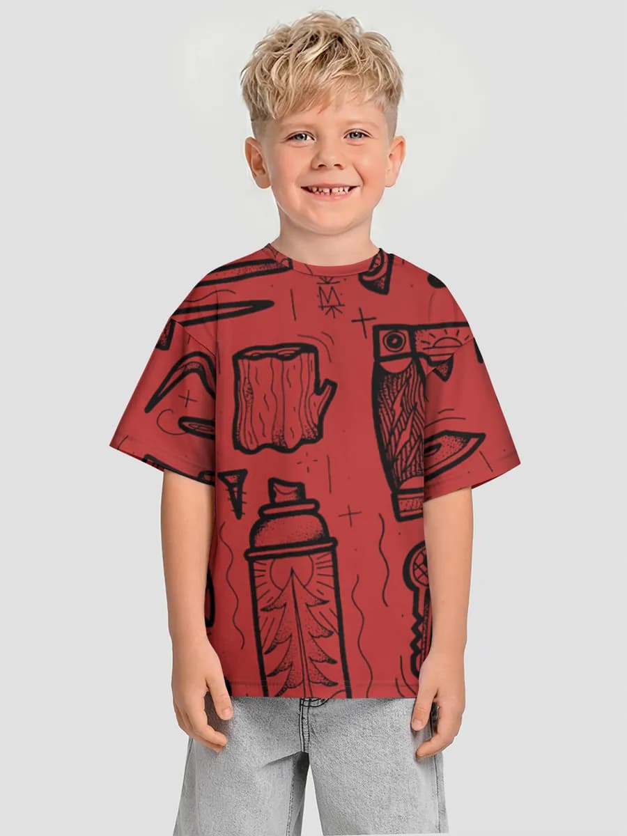 Boys' oversized cotton T-shirt