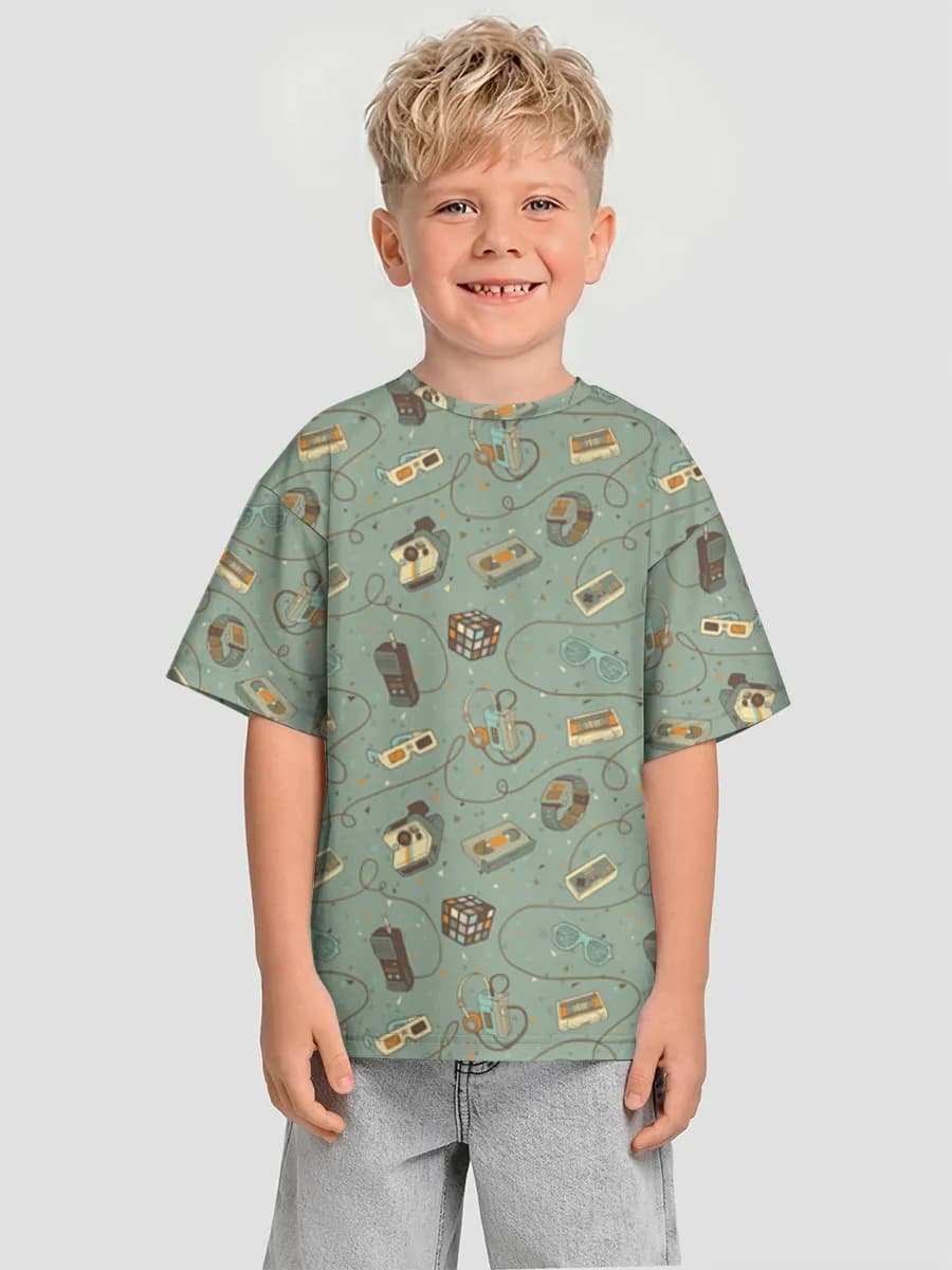 Boys' oversized cotton T-shirt