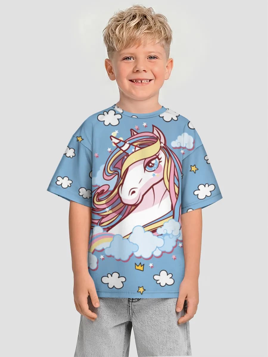 Boys' oversized cotton T-shirt