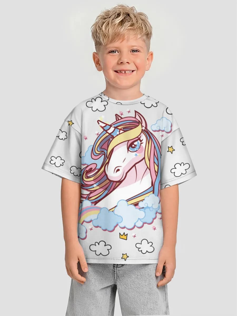 Boys' oversized cotton T-shirt