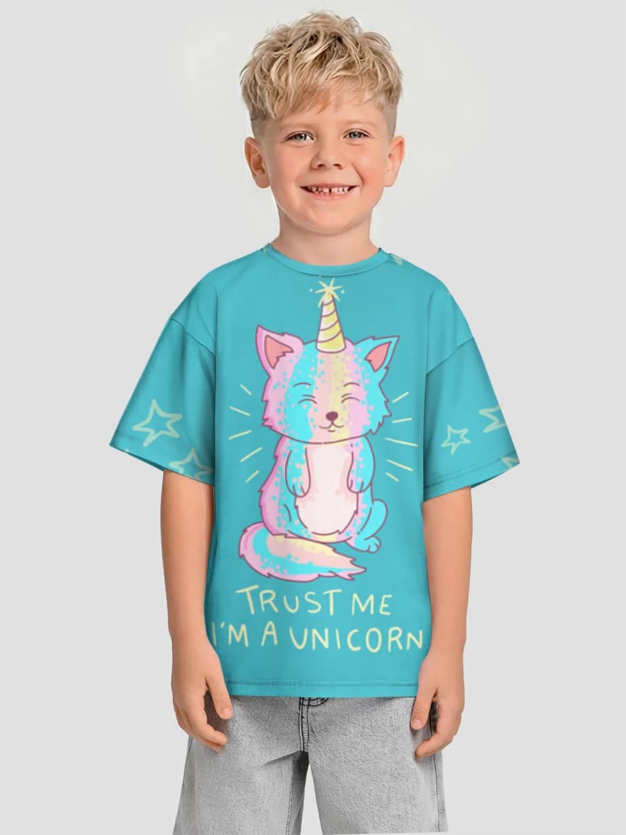 Oversized Baumwoll-T-Shirt Jungen