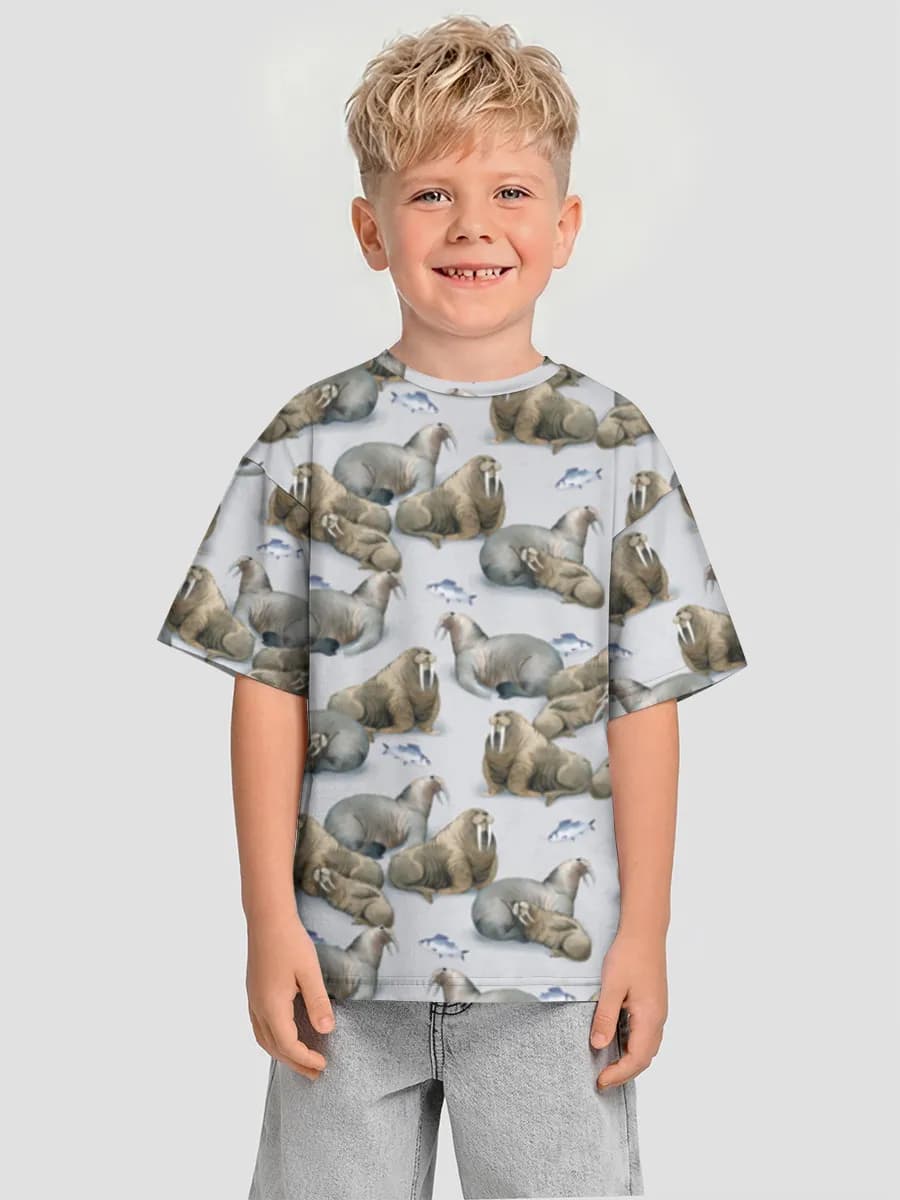Boys' oversized cotton T-shirt