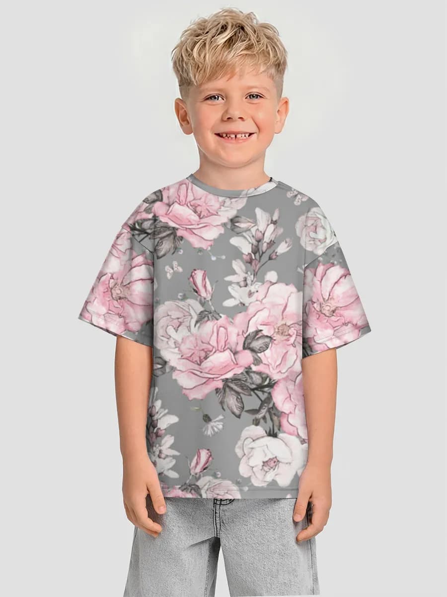 Boys' oversized cotton T-shirt