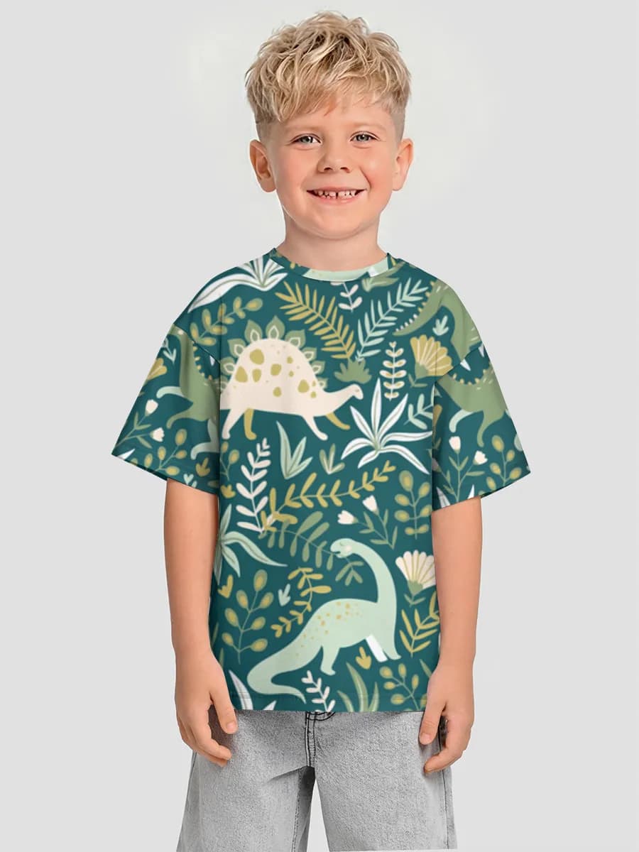 Boys' oversized cotton T-shirt