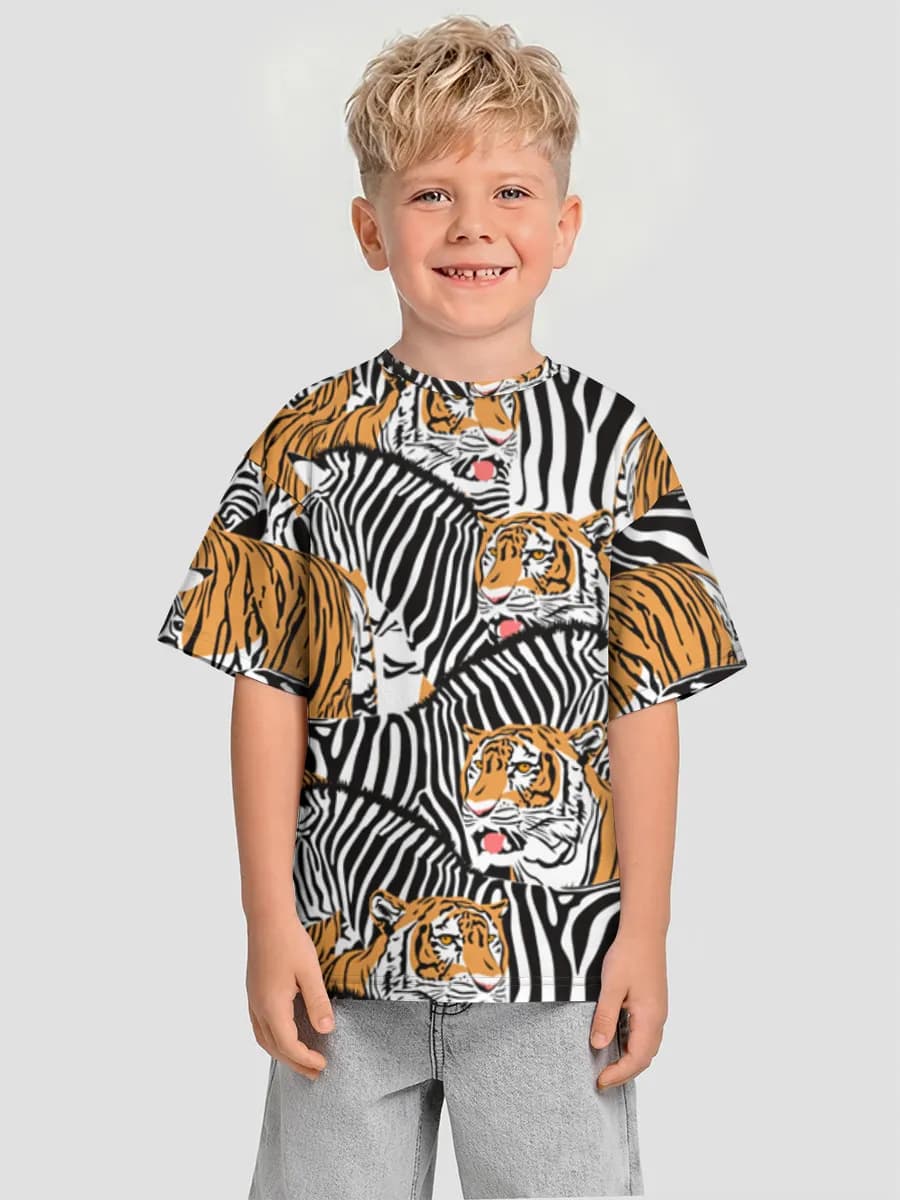 Boys' oversized cotton T-shirt