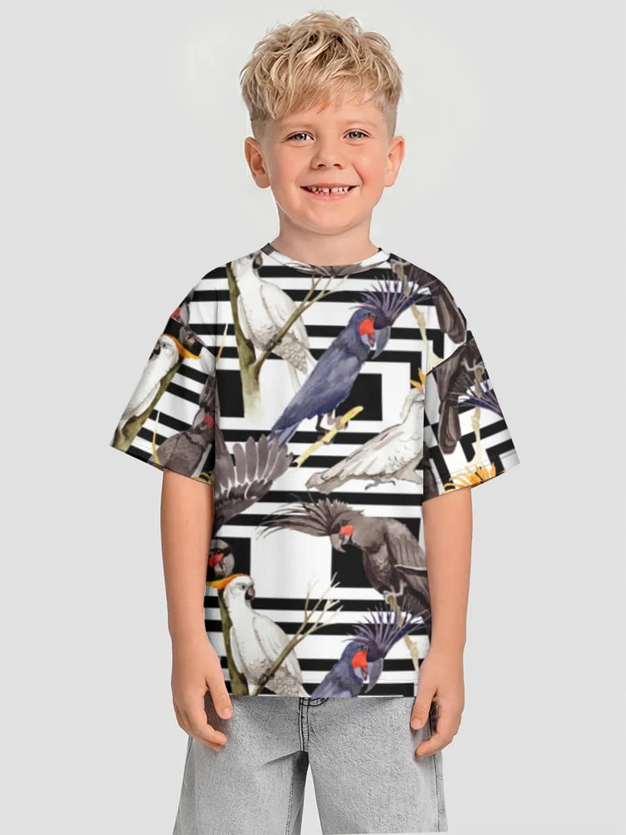 Boys' oversized cotton T-shirt