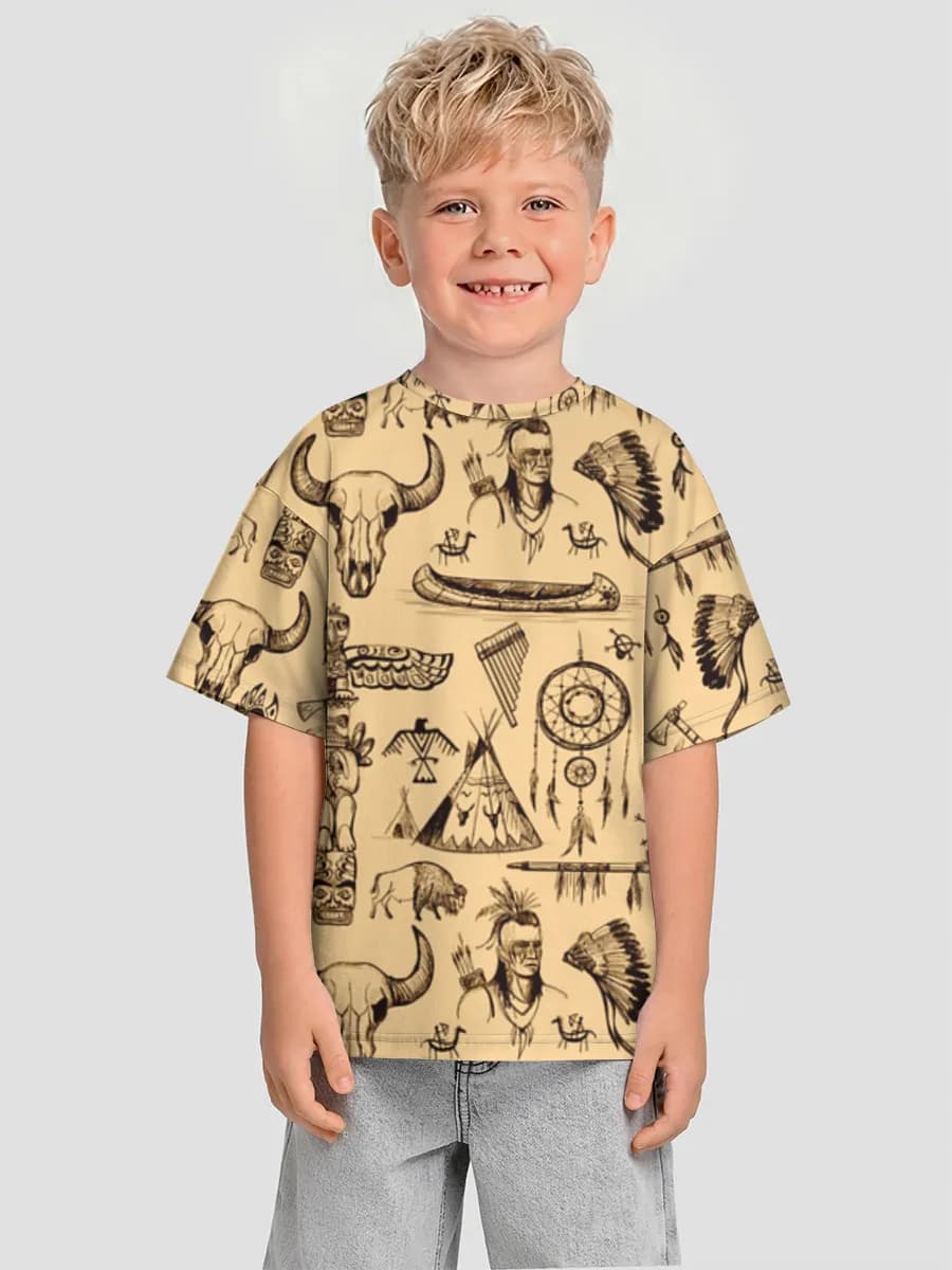 Boys' oversized cotton T-shirt
