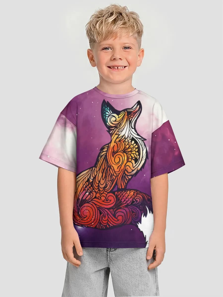 Boys' oversized cotton T-shirt