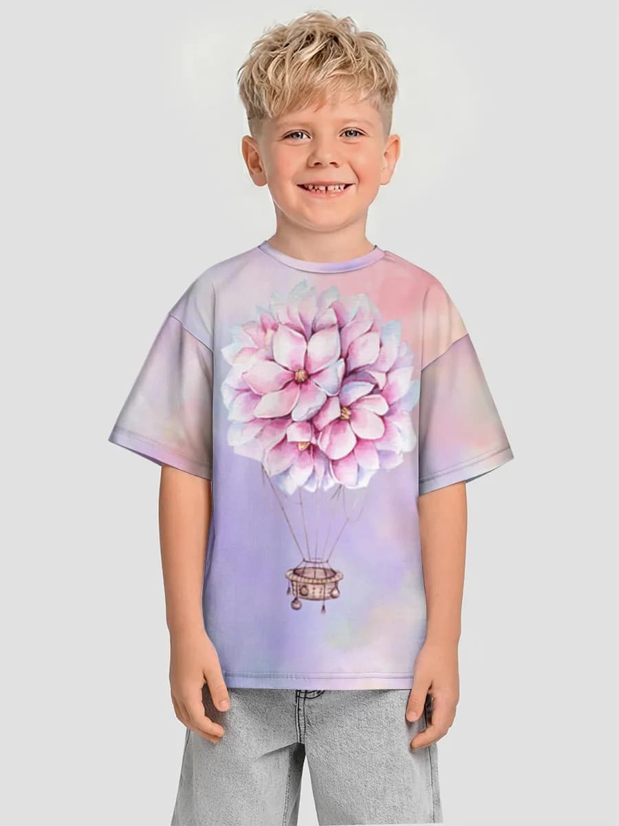 Boys' oversized cotton T-shirt