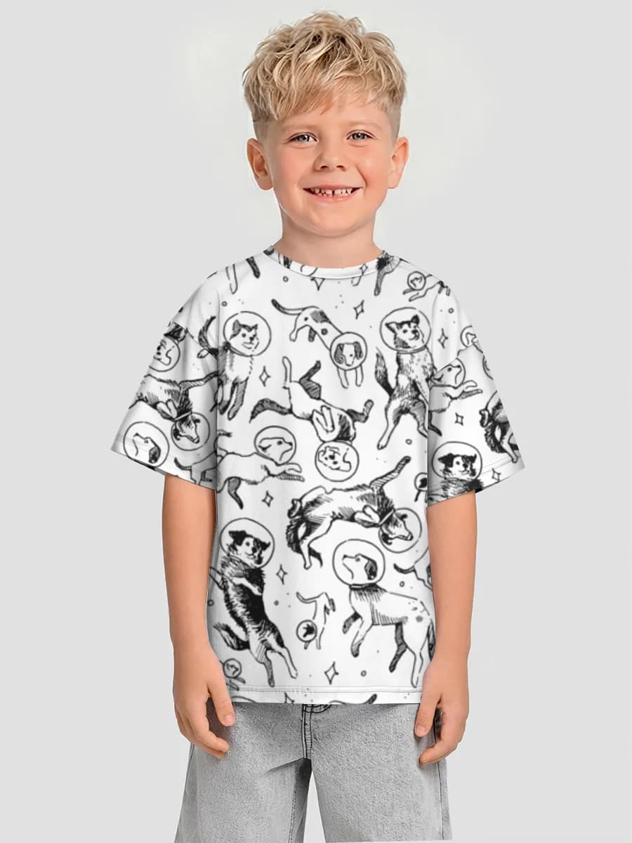 Boys' oversized cotton T-shirt