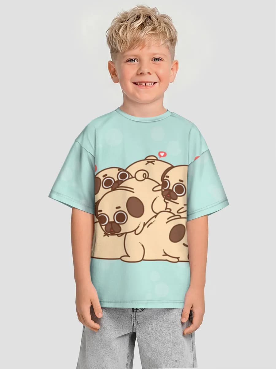 Boys' oversized cotton T-shirt