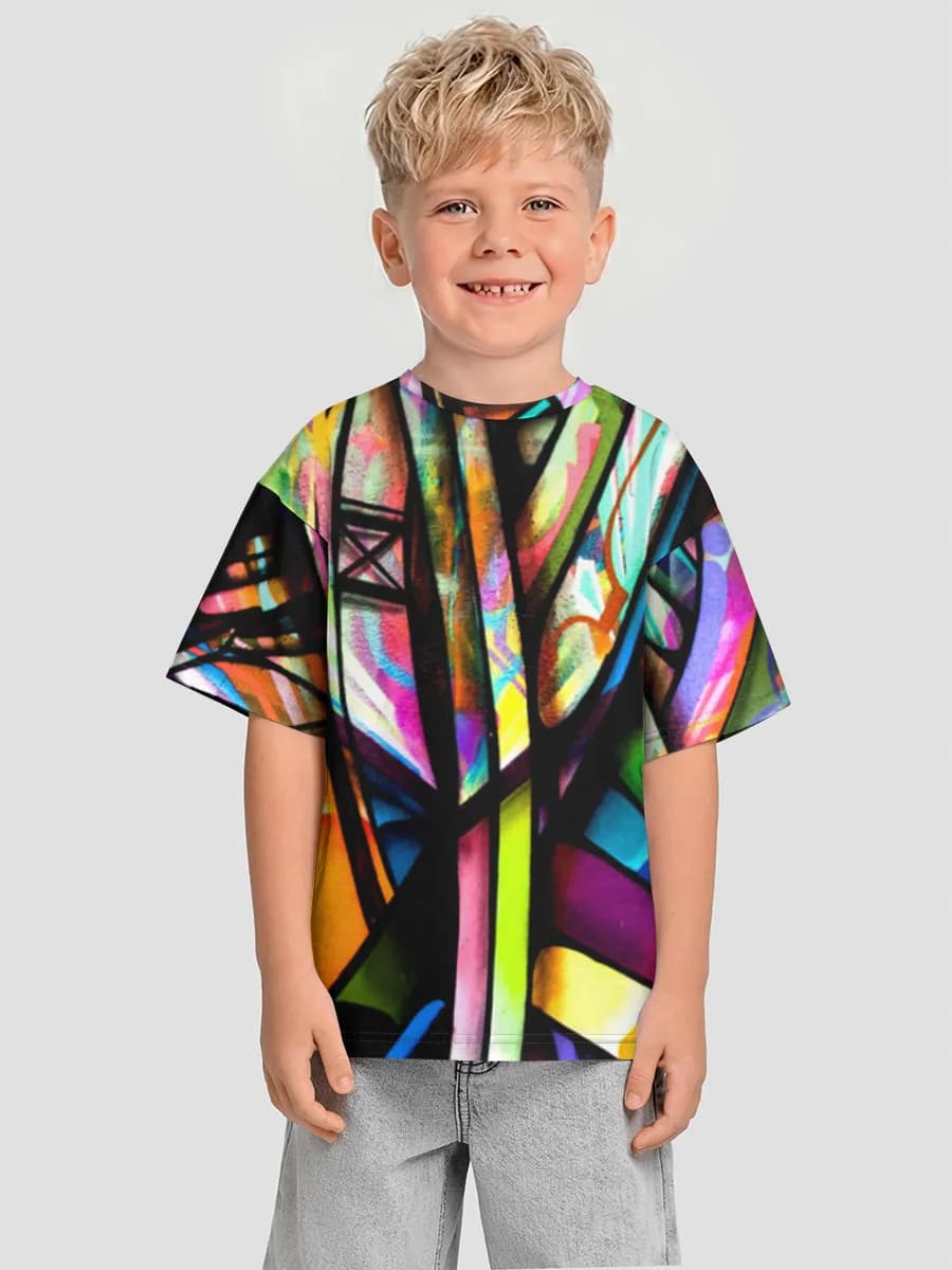 Boys' oversized cotton T-shirt
