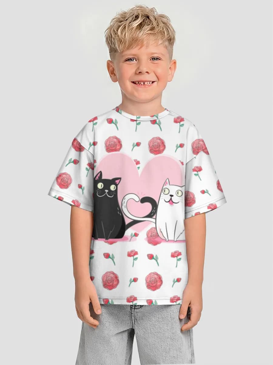 Boys' oversized cotton T-shirt