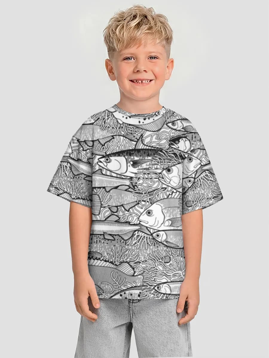 Boys' oversized cotton T-shirt