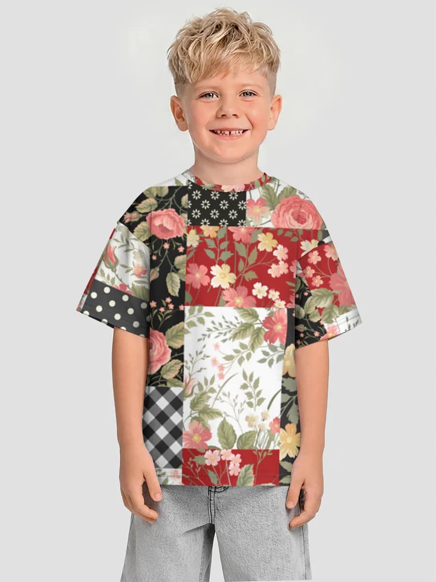 Boys' oversized cotton T-shirt