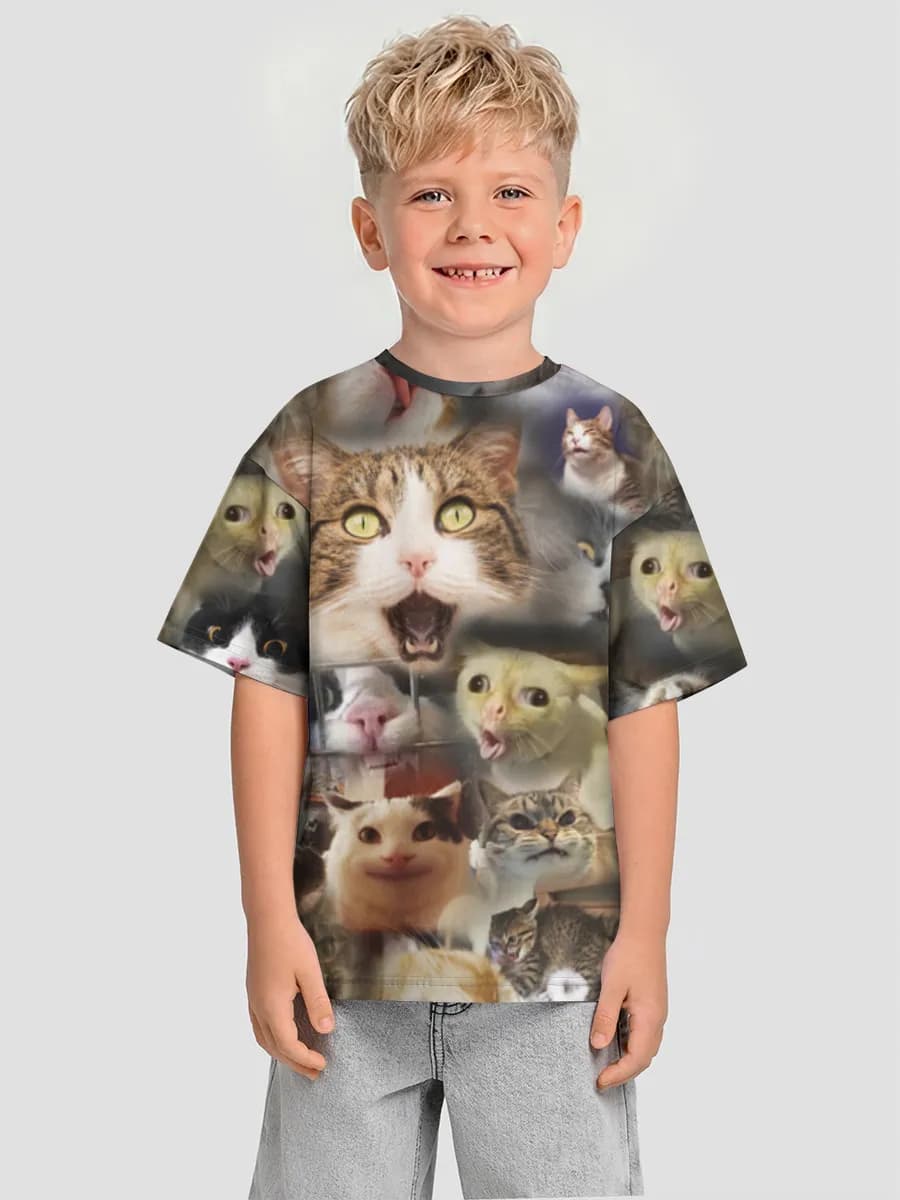 Boys' oversized cotton T-shirt